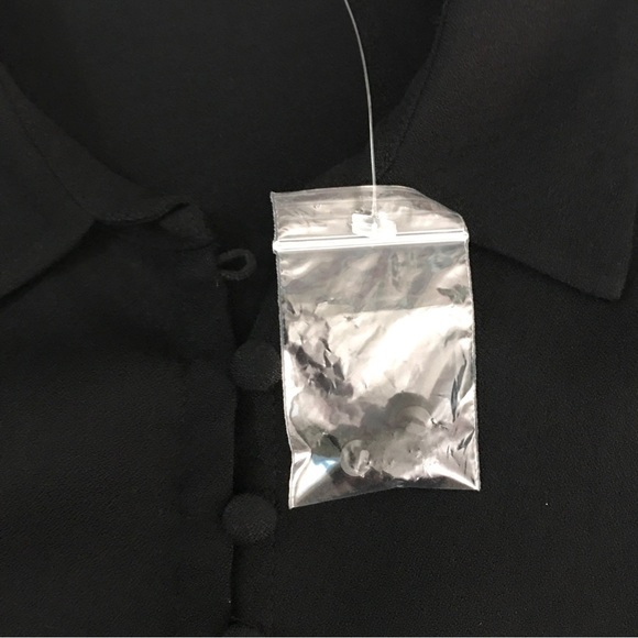 Soft Surroundings Poet Blouse Black Ruffle Sleeves Top NWOT - Picture 8 of 12